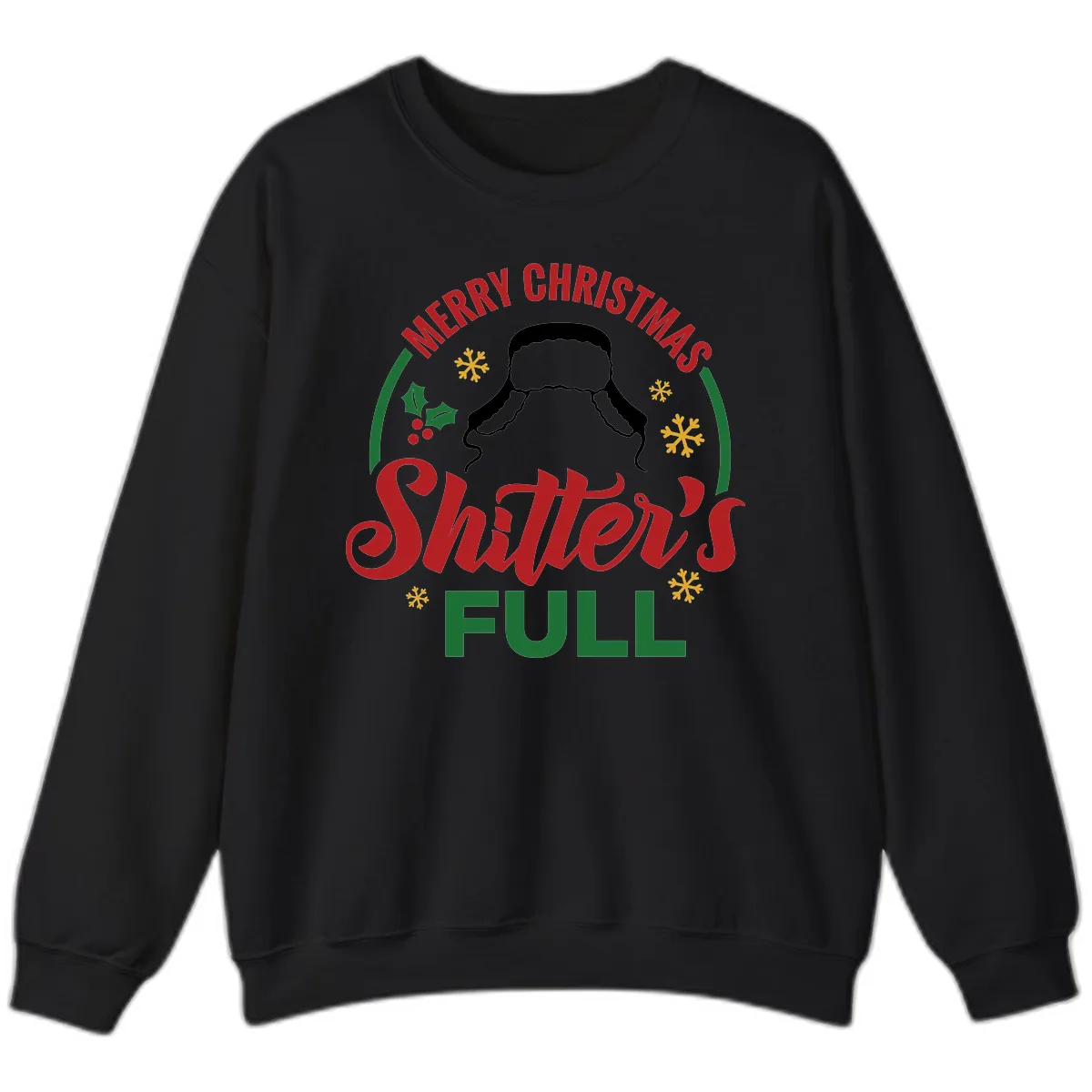 Christmas Shitter's Full Graphic Sweatshirt in Black